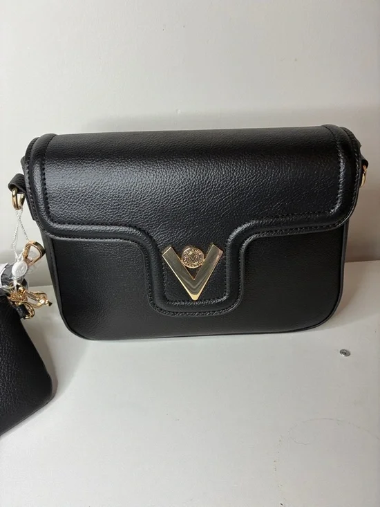 Valentino Orlandi Black Crossbody Bag with Matching Coin Pouch NWT - Picture 4 of 15